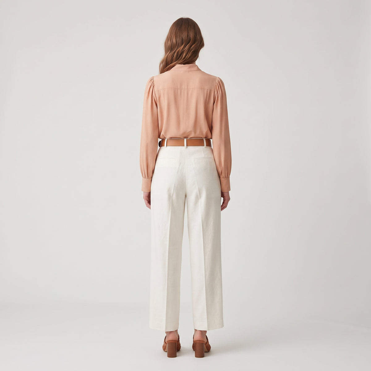 CHLOE White Pleated Wide-Leg Trousers - view 5