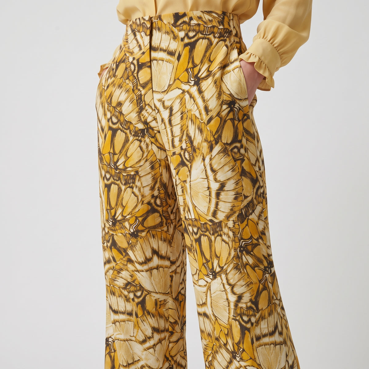 ALBERTA FERRETTI Butterfly Print Wide Leg Trousers - view 2