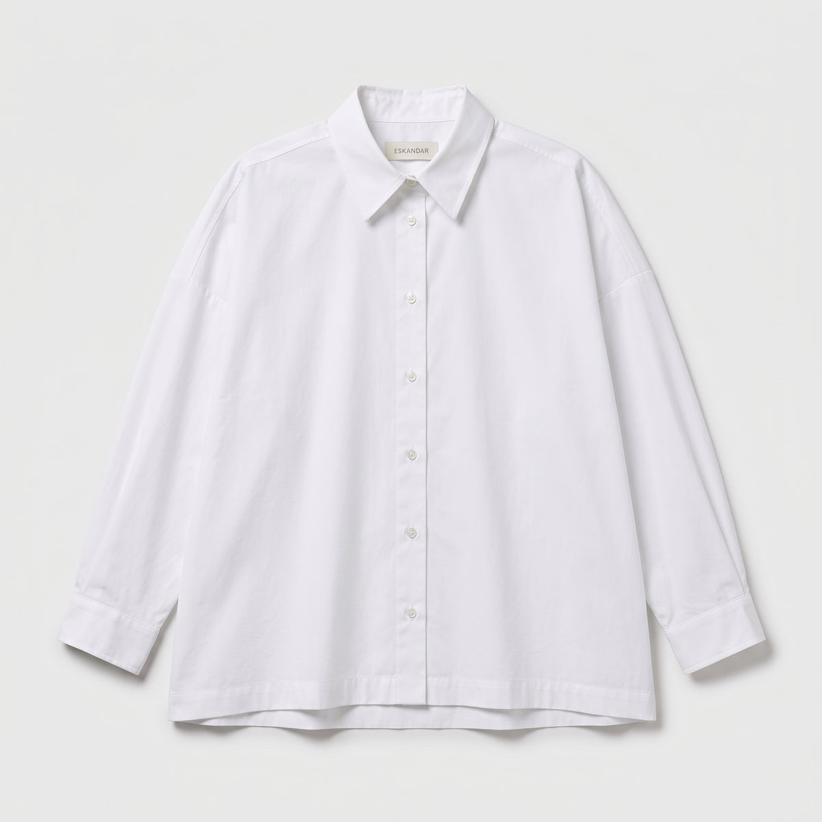 ESKANDAR Classic White Oversized Cotton Shirt