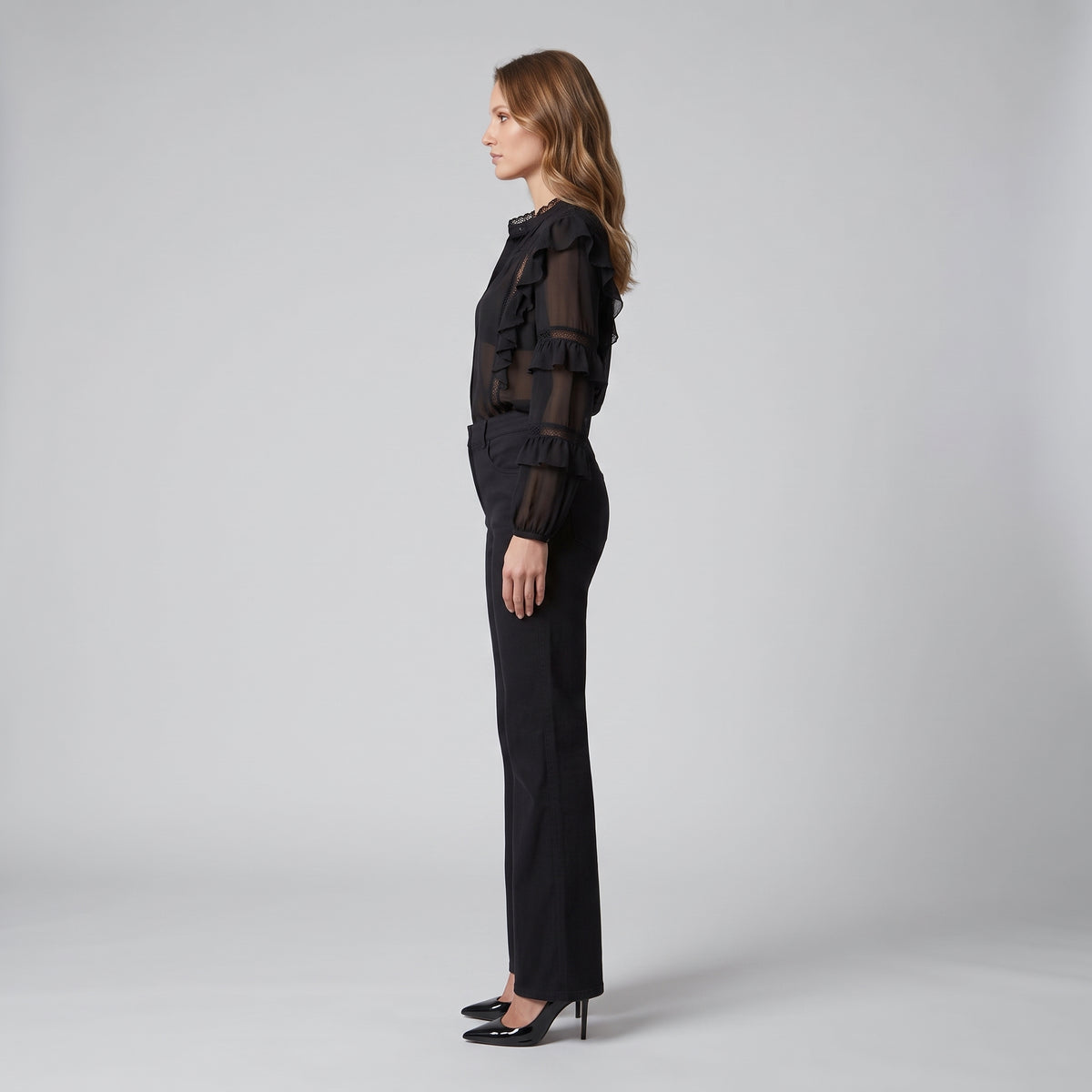 ALBERTA FERRETTI Tailored Straight Leg Black Trousers - view 4
