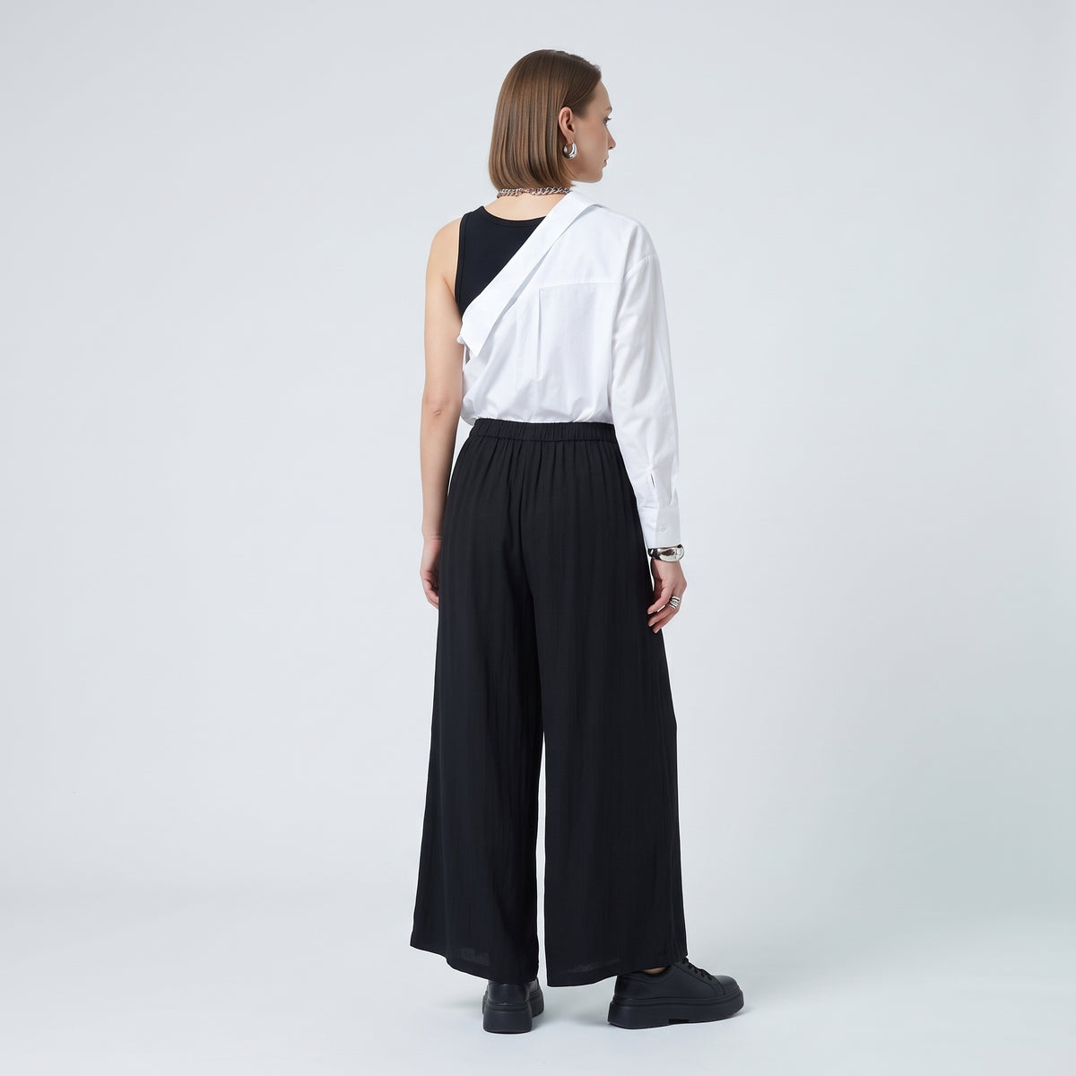 CDG CDG Minimalist Wide Leg Black Trousers - view 5