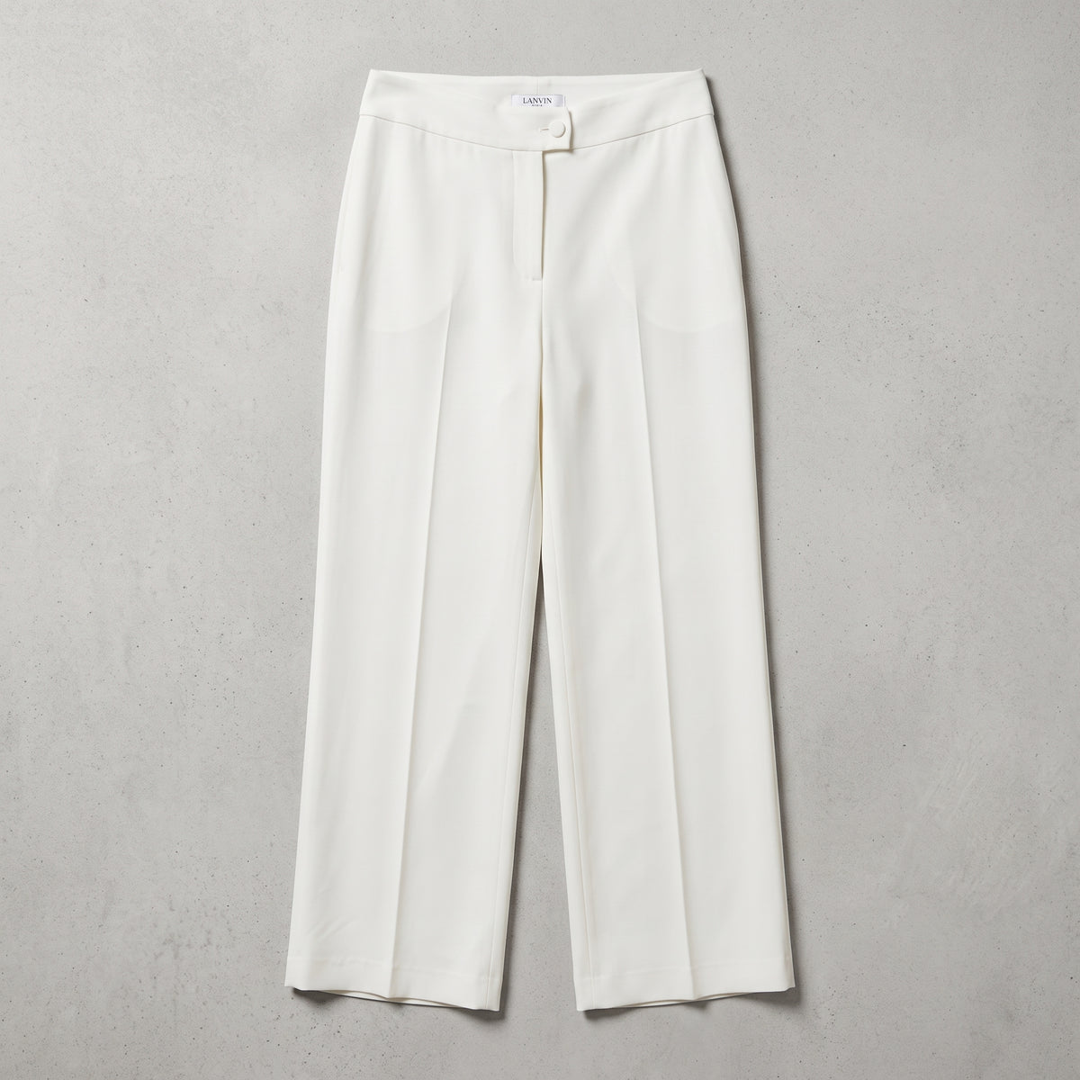 LANVIN Ivory Wide Leg Tailored Trousers
