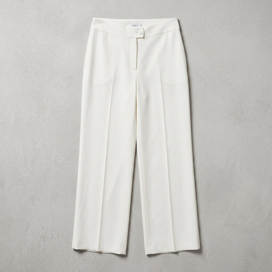 LANVIN Ivory Wide Leg Tailored Trousers