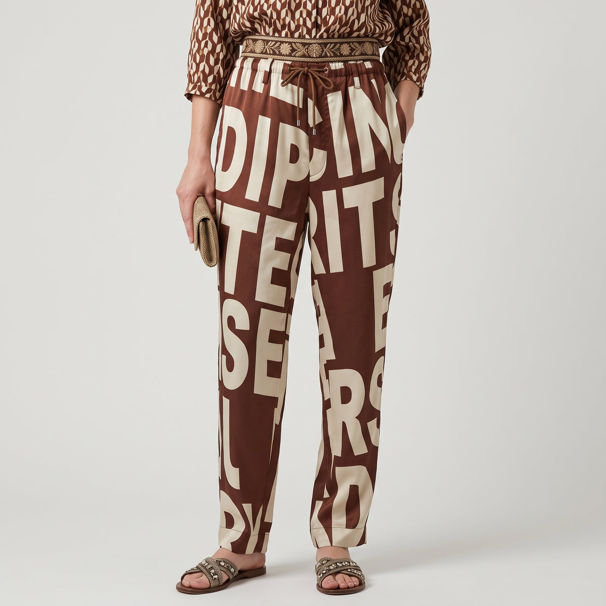 DRIES VAN NOTEN Graphic Print Drawstring Trousers - view 3