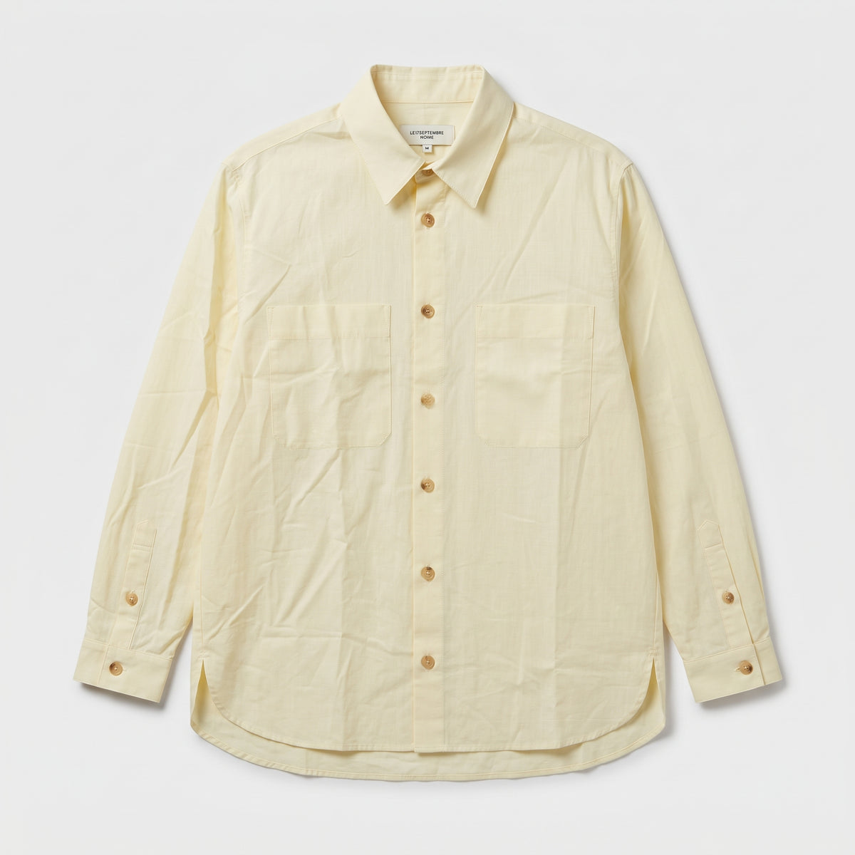 LE17SEPTEMBRE HOMME Pale Yellow Cotton Utility Shirt