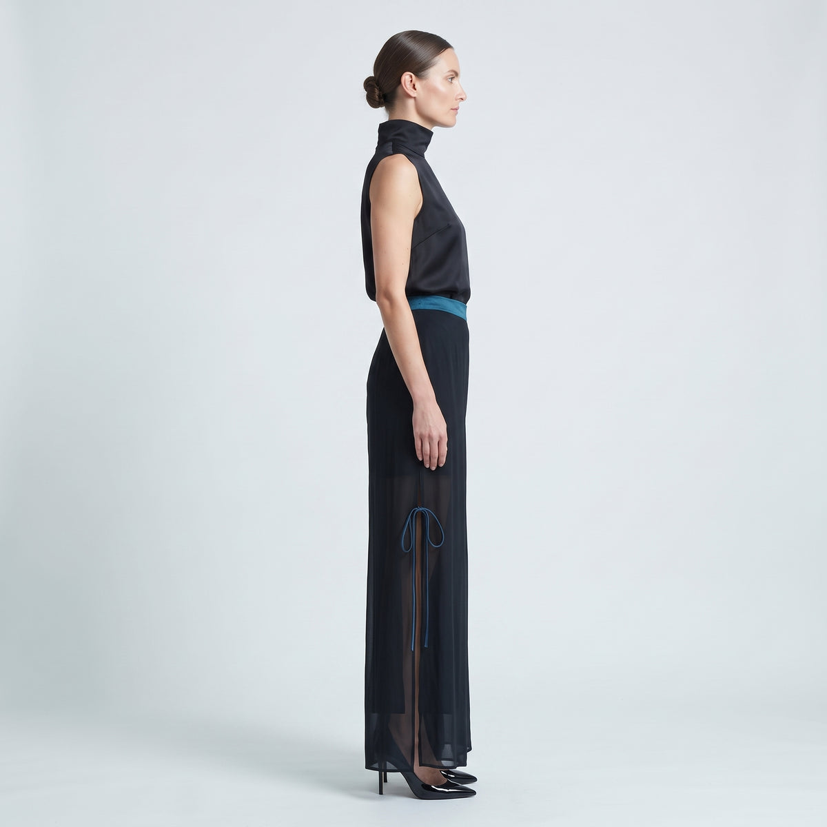 MIIN Satin Trim Wide Leg Pants - view 4