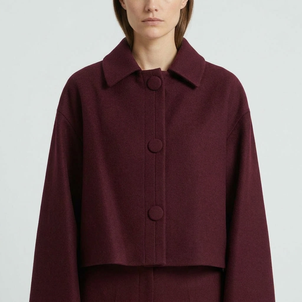 NATAN Structured Burgundy Cropped Jacket - view 5