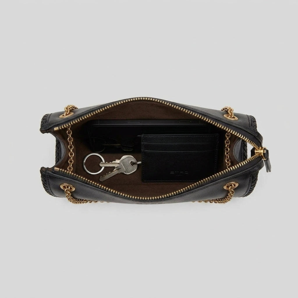 ETRO Black Leather Chain Crossbody Bag - view 4