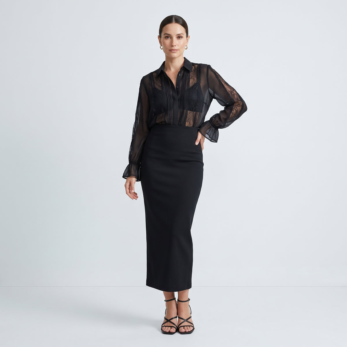 ALBERTA FERRETTI Elegant Black Pencil Skirt - view 3