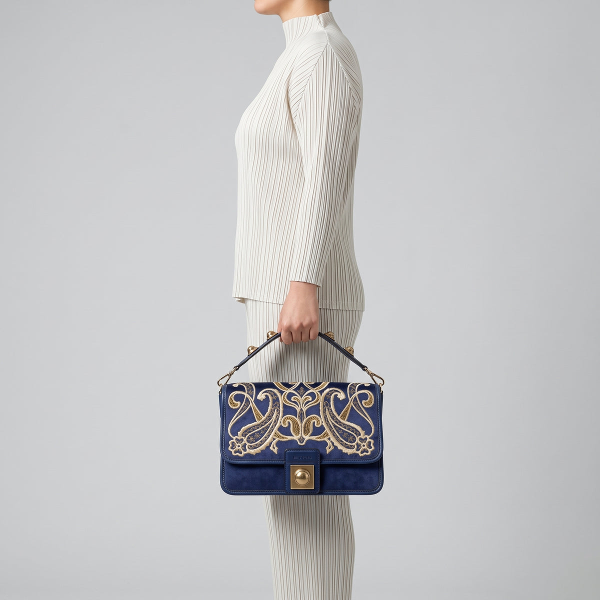 ETRO Embroidered Paisley Velvet Shoulder Bag - view 3