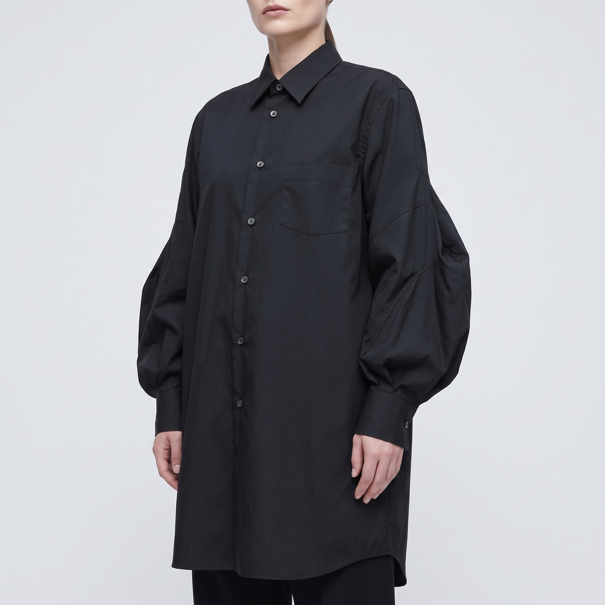 COMME DES GARCONS Structured Sleeve Black Button-Down - view 2
