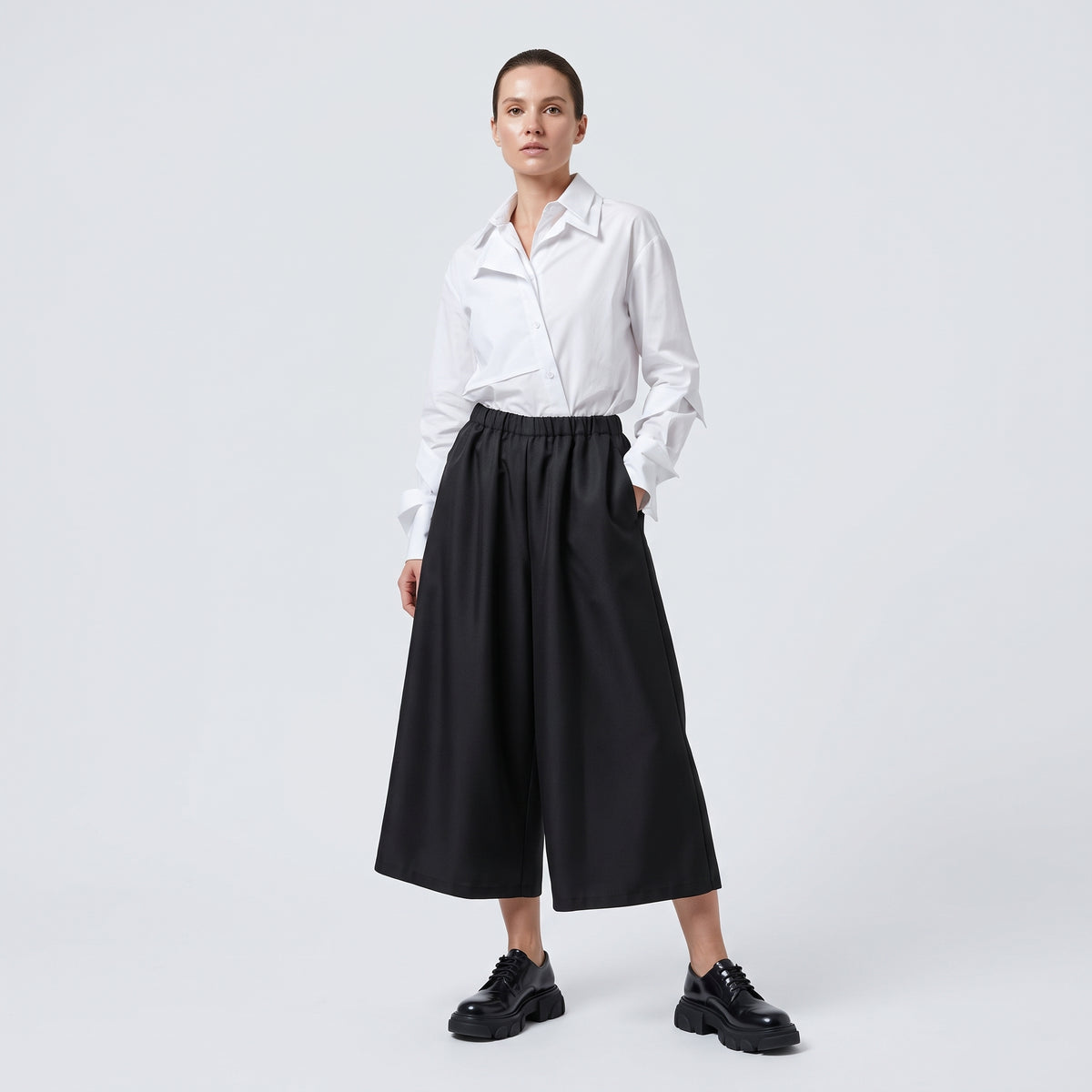CDG CDG Cropped Wide Leg Trousers - view 3