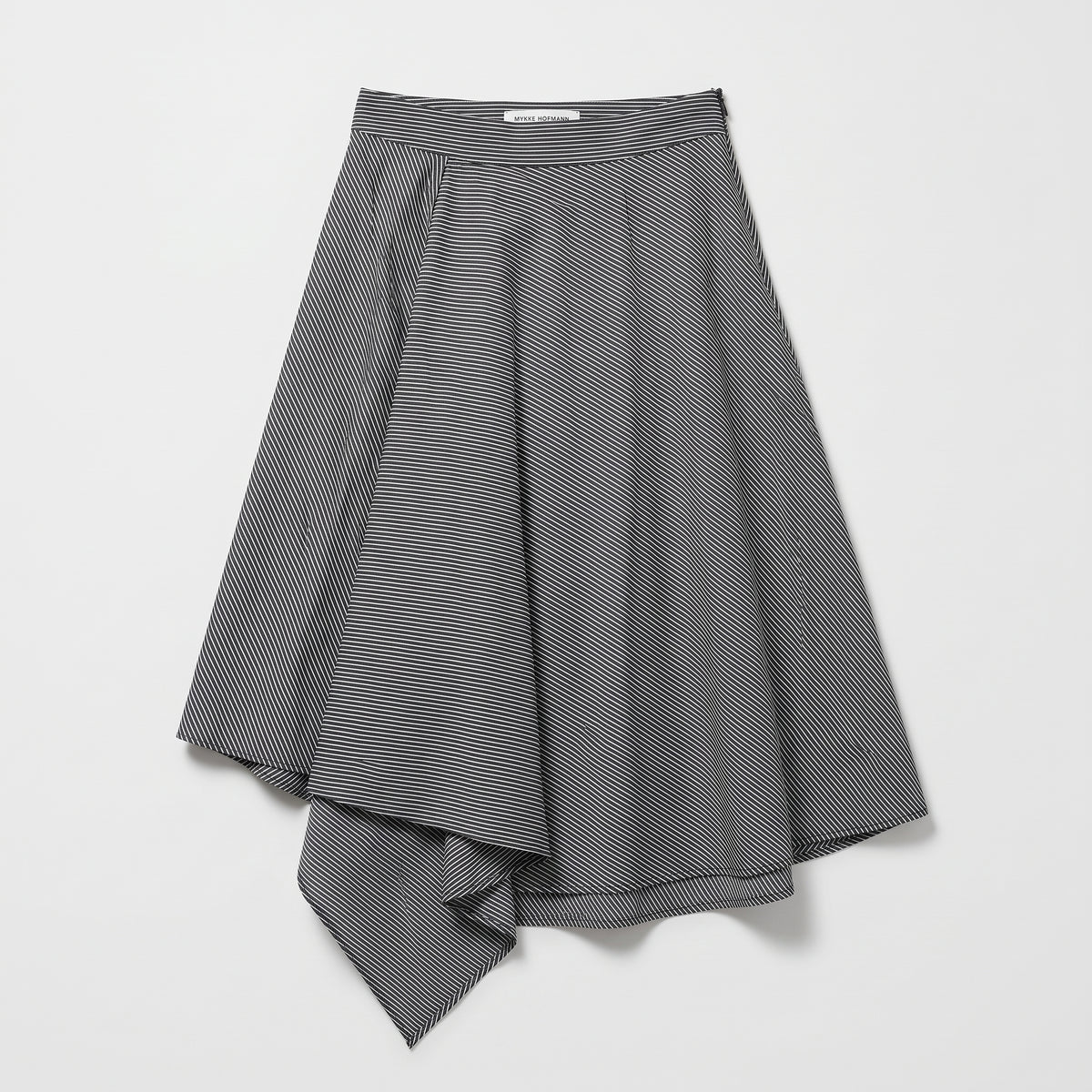 MYKKE HOFMANN Striped Asymmetrical Midi Skirt