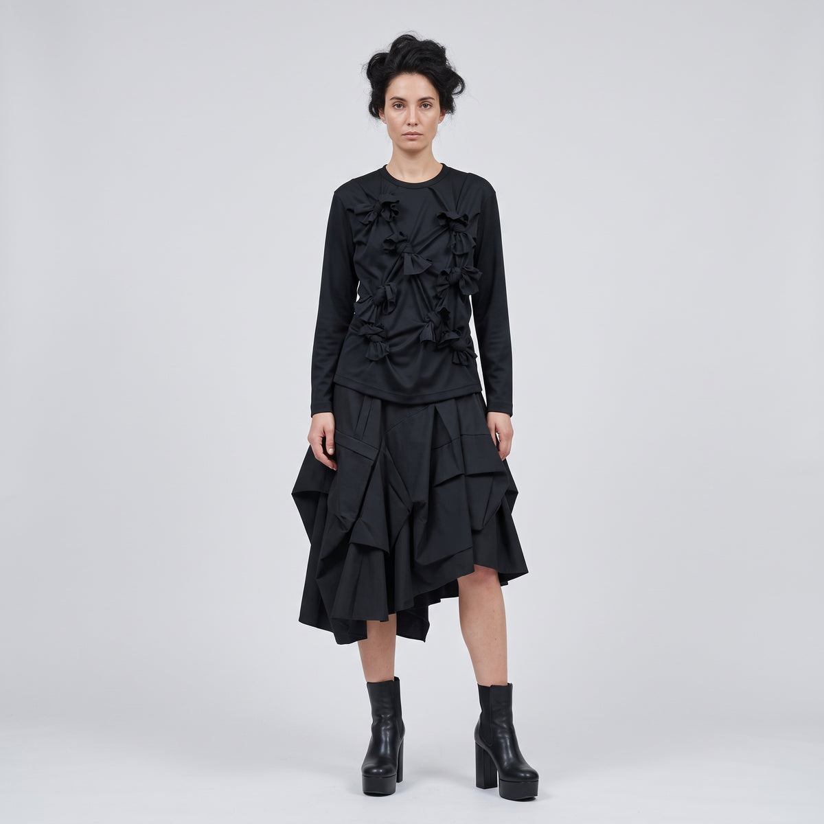 Black Bow Embellished Long Sleeve