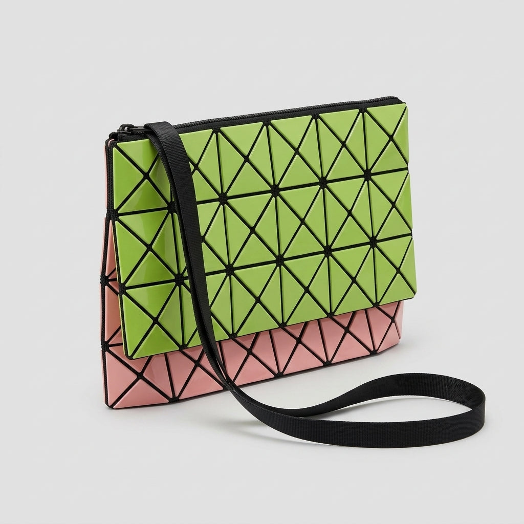 Two-Tone Geometric Crossbody Bag