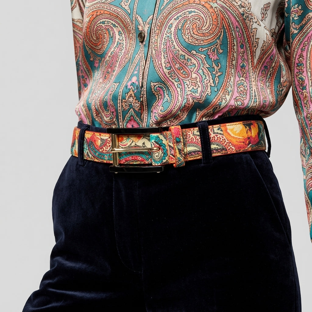 ETRO Multicolor Paisley Pattern Belt - view 2