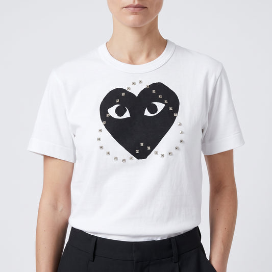 Studded Heart Cotton T-Shirt