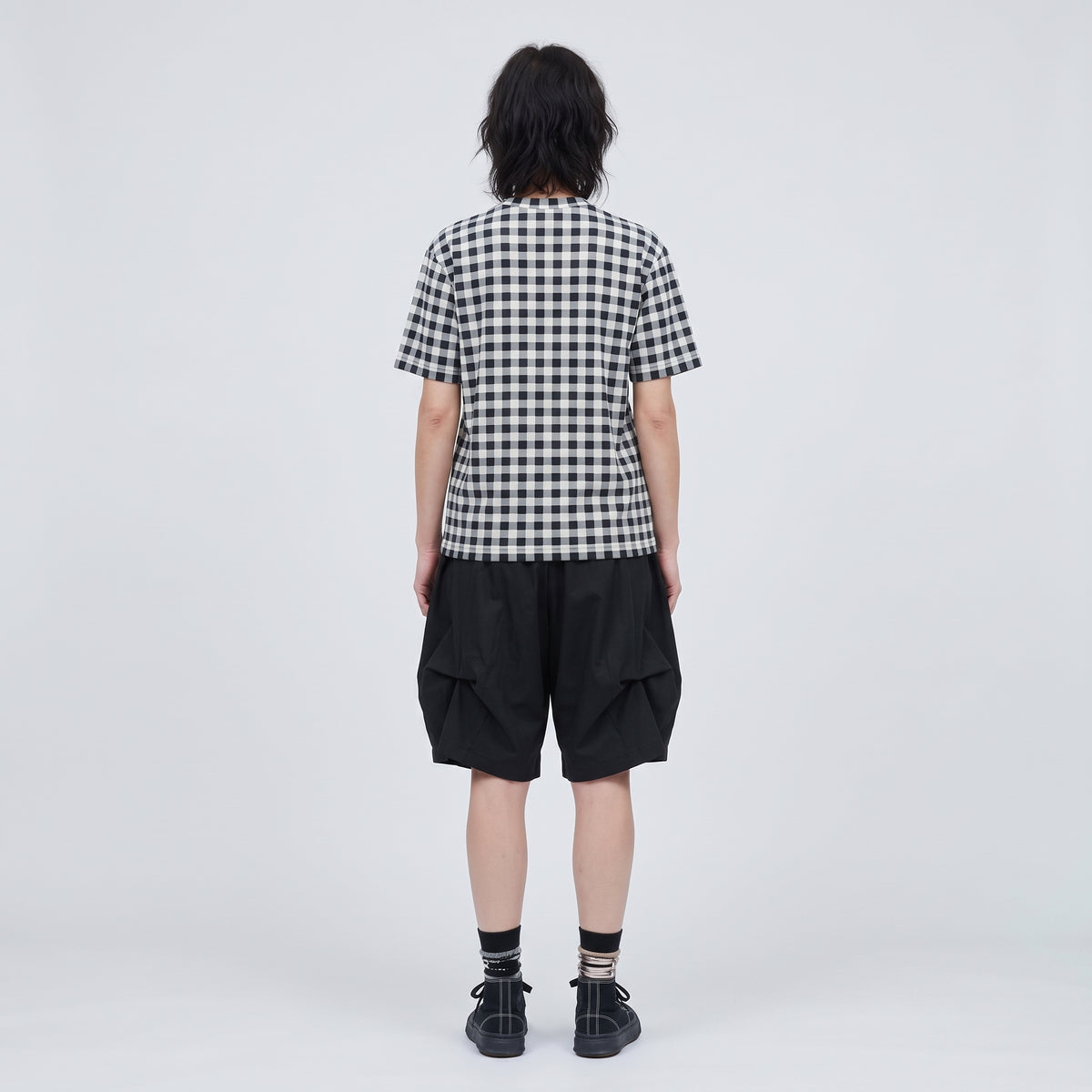 COMME DES GARCONS Monochrome Gingham Crewneck Tee - view 5