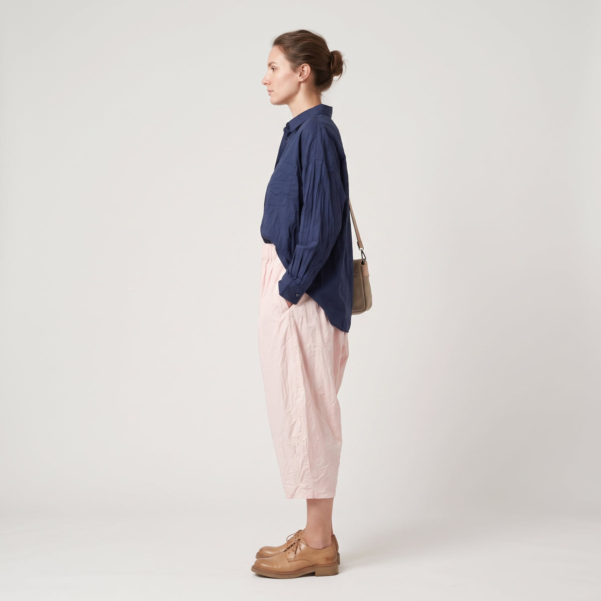 CASEY CASEY Cropped Pink Cotton Pants - view 4