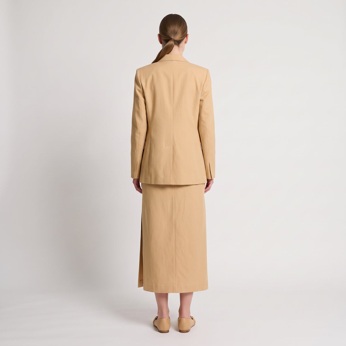 Classic Beige Midi Skirt