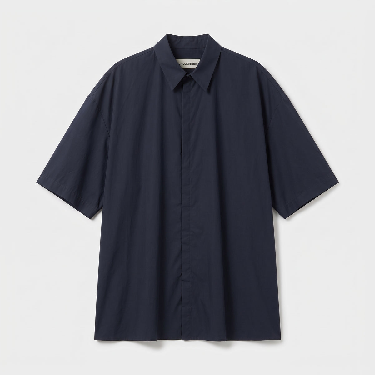 Black Oversized Short Sleeve Cotton Shirt