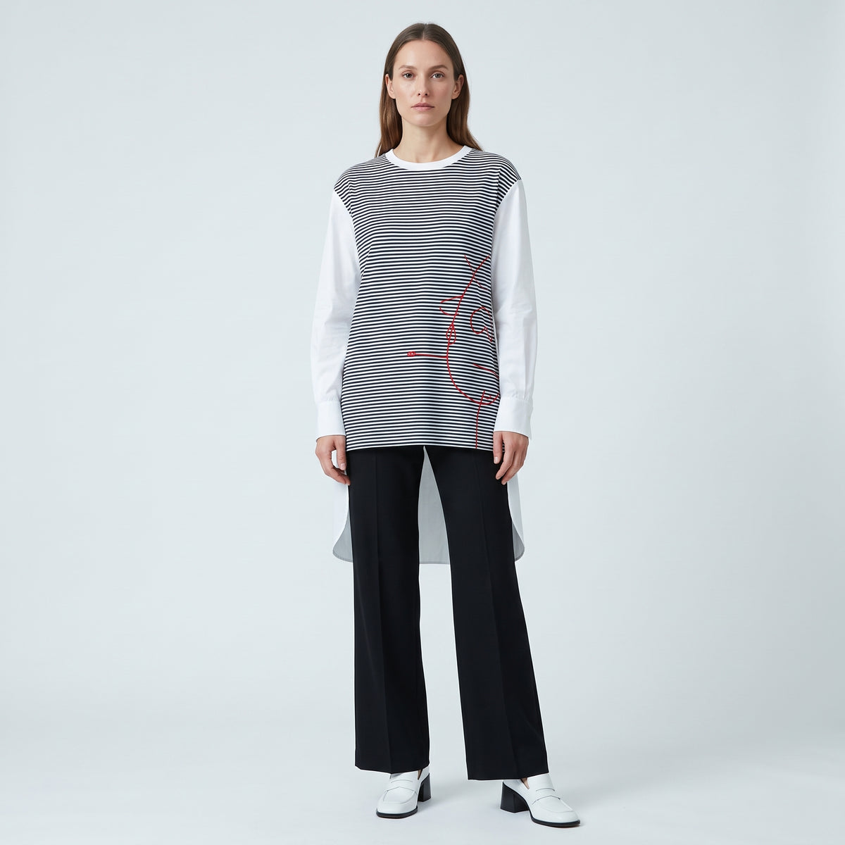 PLAN C Striped Panel Graphic Top - view 3