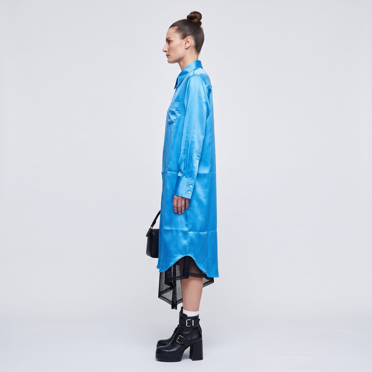 COMME DES GARCONS Vibrant Blue Satin Shirt - view 4