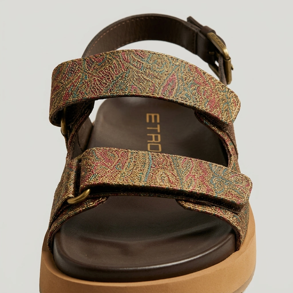 Paisley Print Platform Sandals