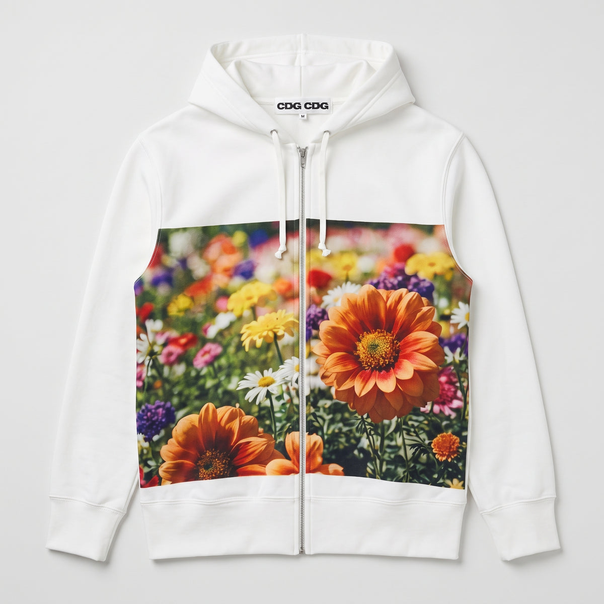 Floral Graphic Zip Up Hoodie
