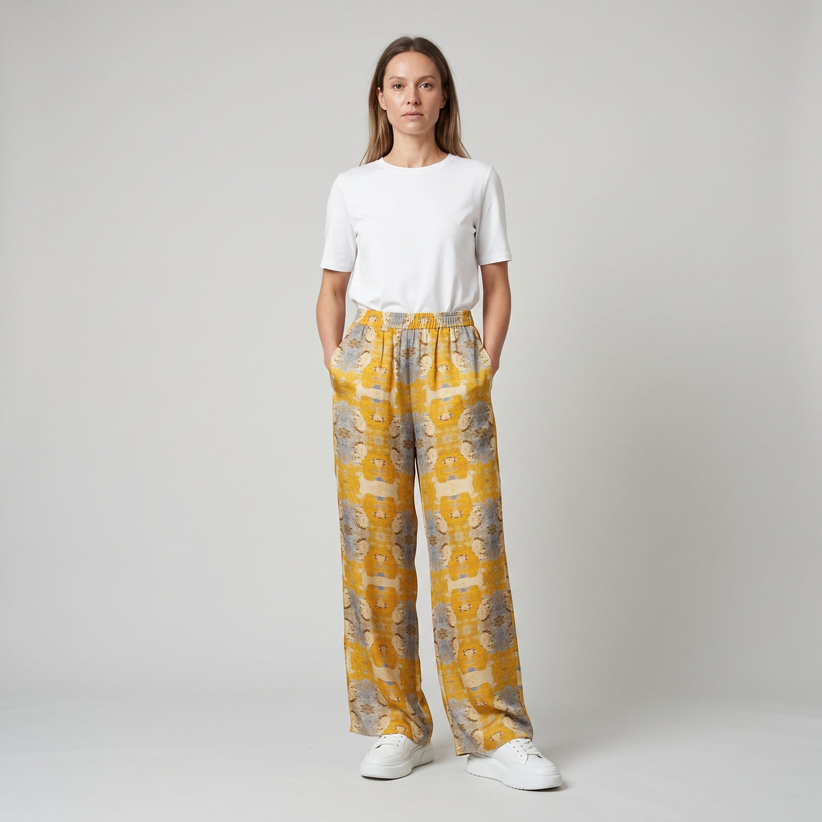 MAISON PASSAGE Orange Abstract Wide Leg Pants - view 3