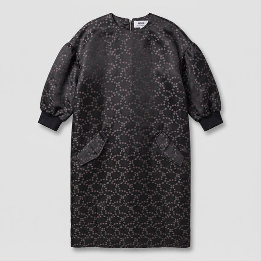 NOIR KEI NINOMIYA Patterned Satin Puff Sleeve Dress