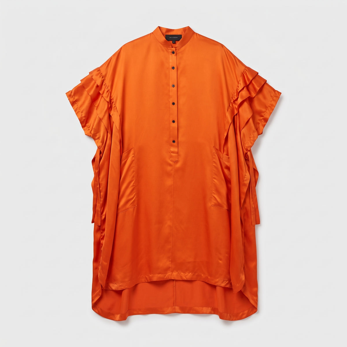 MIIN Orange Ruffled Satin Tunic Dress