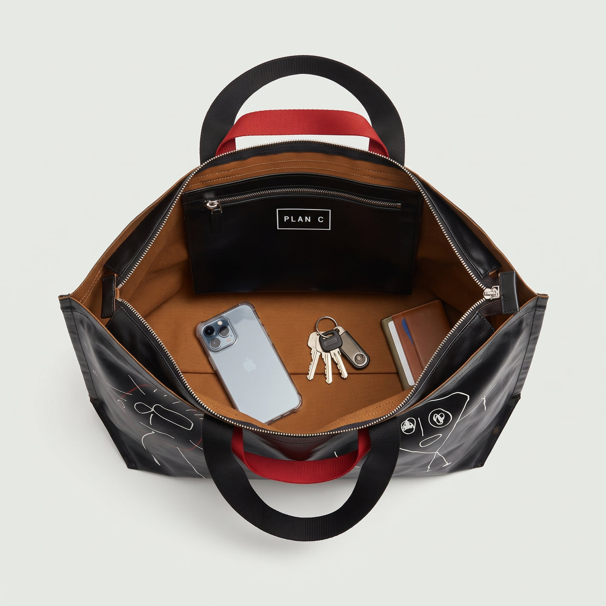 PLAN C Large Printed Shopper Bag - view 4