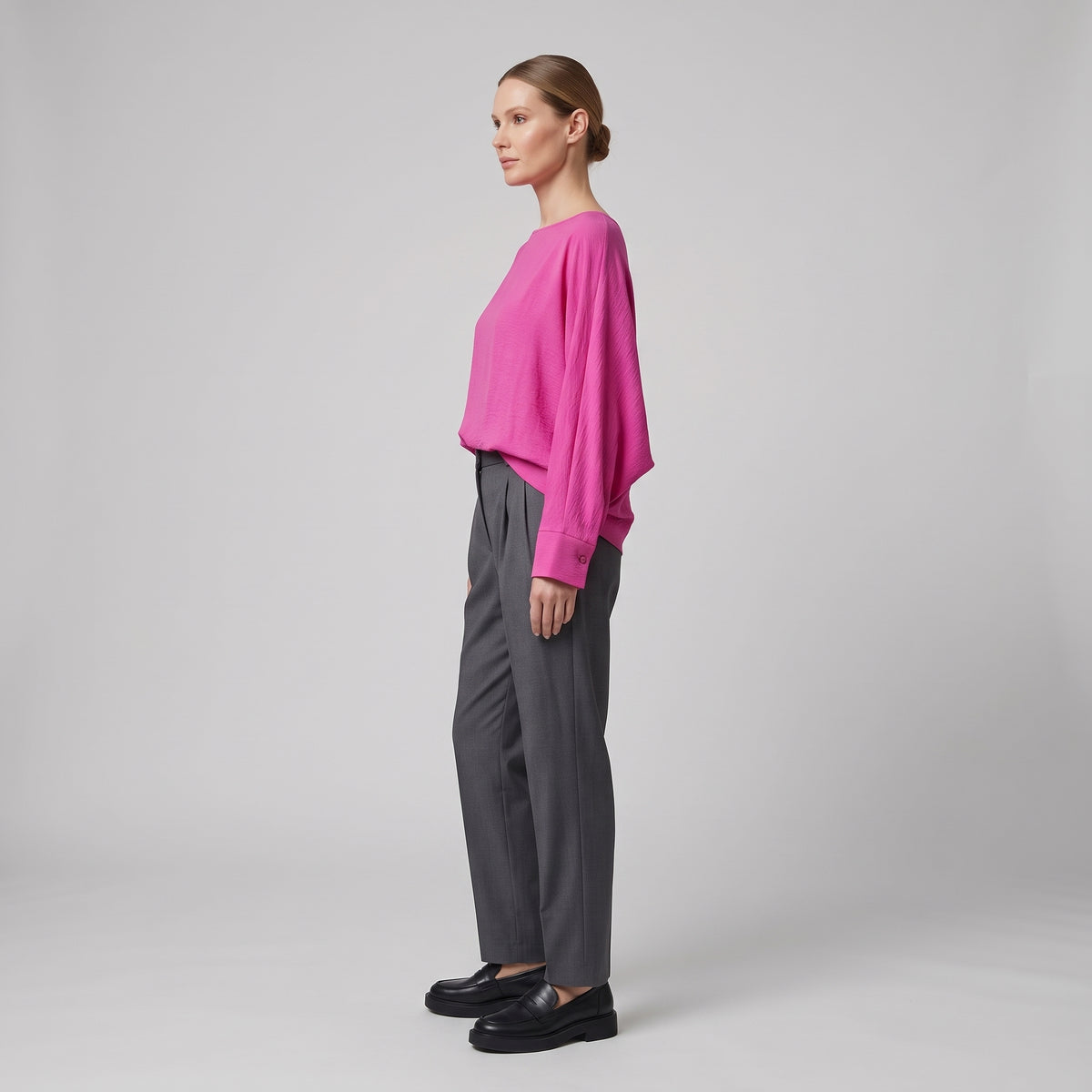 Magenta Oversized Boatneck Top