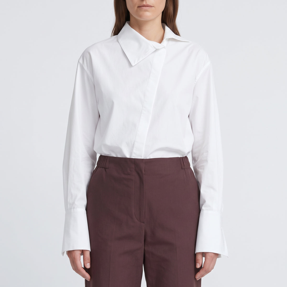 CM.100 Burgundy Tailored Straight Leg Trousers - view 2