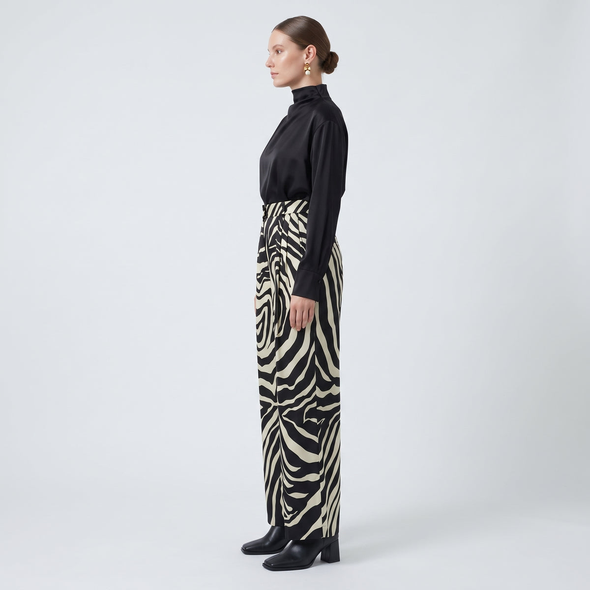 CALCATERRA Zebra Print Wide Leg Trousers - view 4