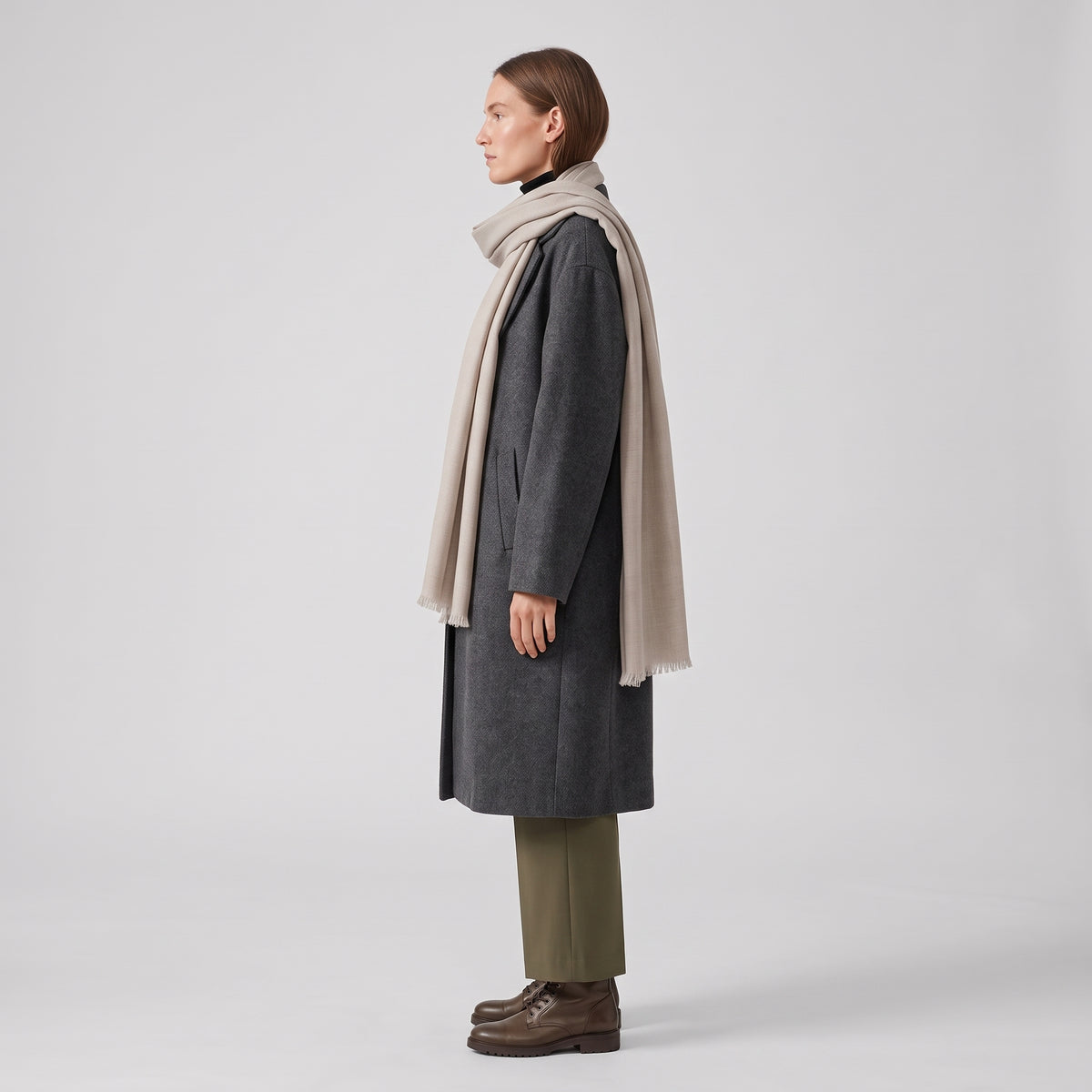 ASHTA Elegant Fringed Linen Scarf - view 3