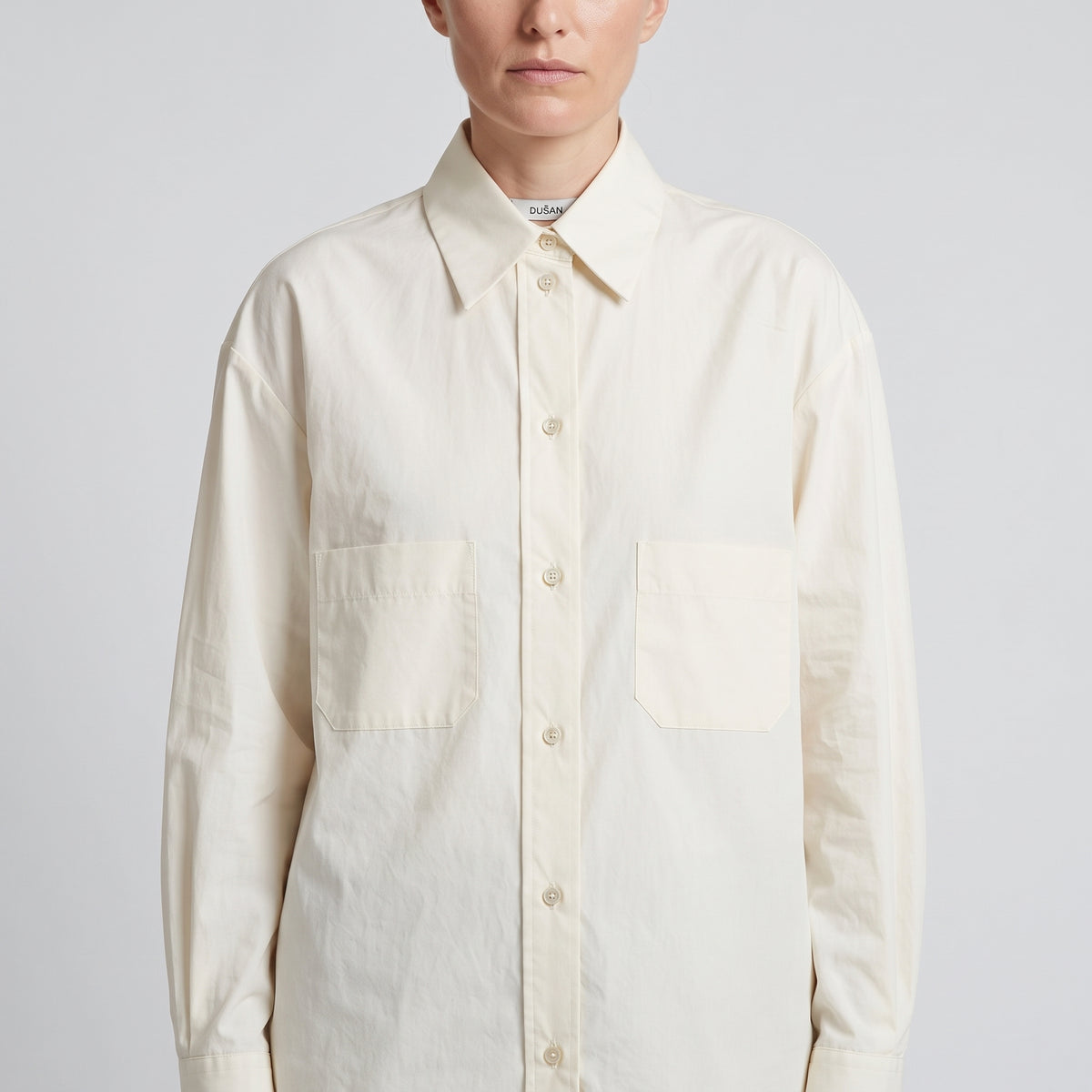 Eggshell Oversized Cotton Shirt