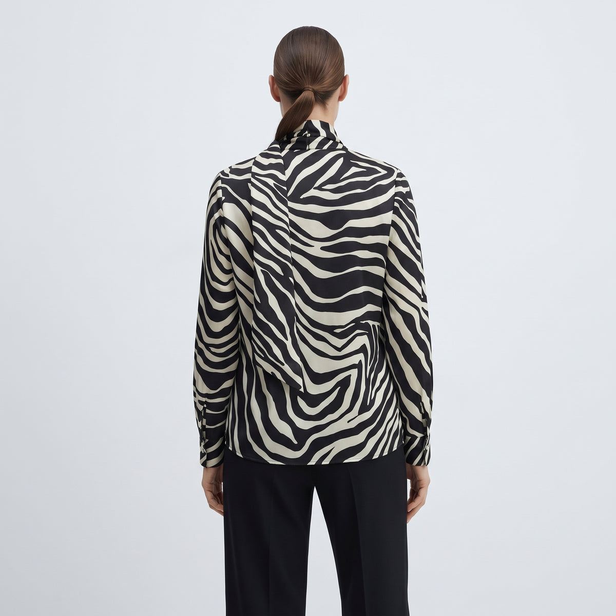 CALCATERRA Zebra Print Tie Neck Blouse - view 3