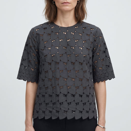 STELLA MCCARTNEY Heart Cutout Eyelet Top - view 2