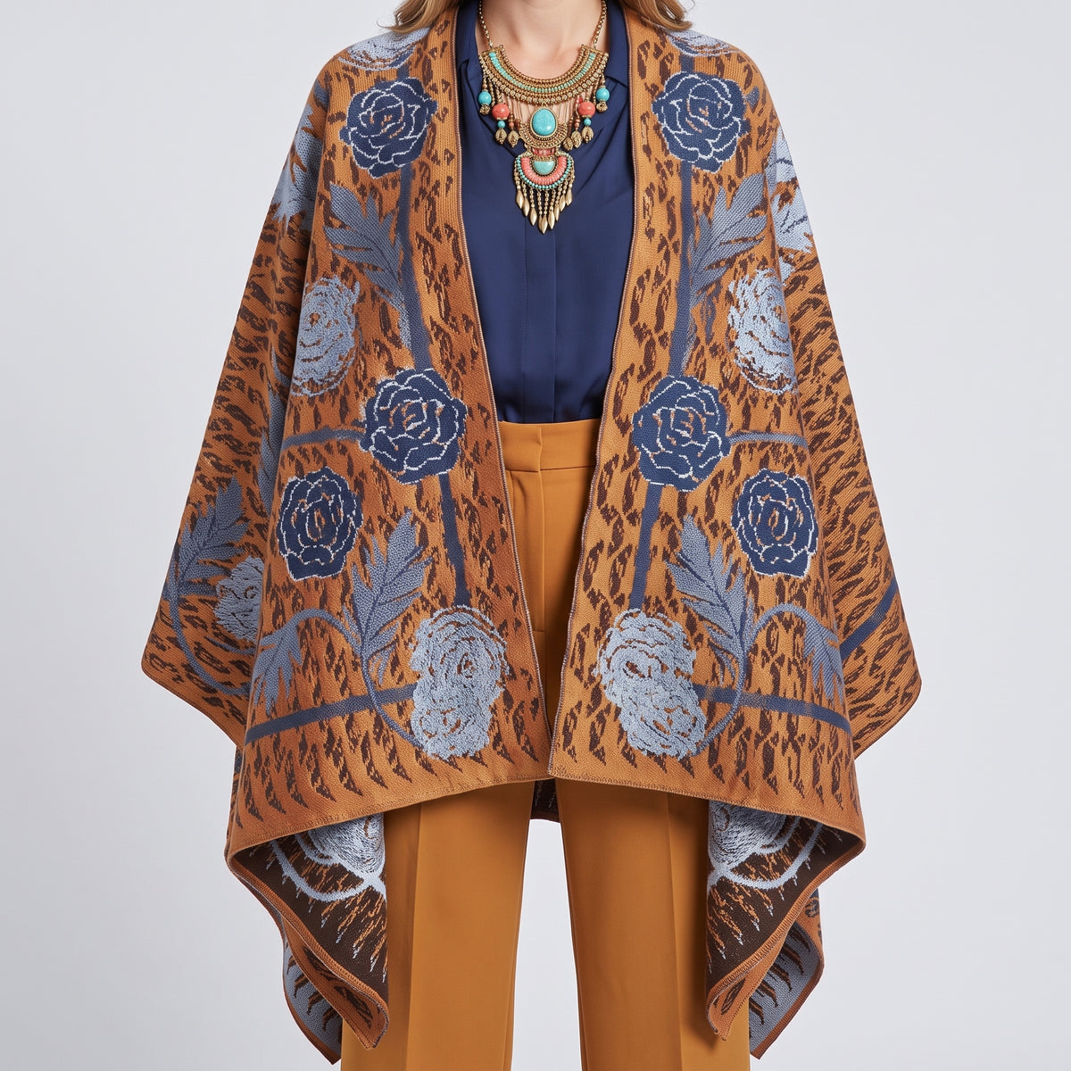 ETRO Floral Jacquard Knit Cape - view 2