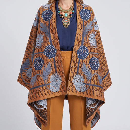 ETRO Floral Jacquard Knit Cape - view 2