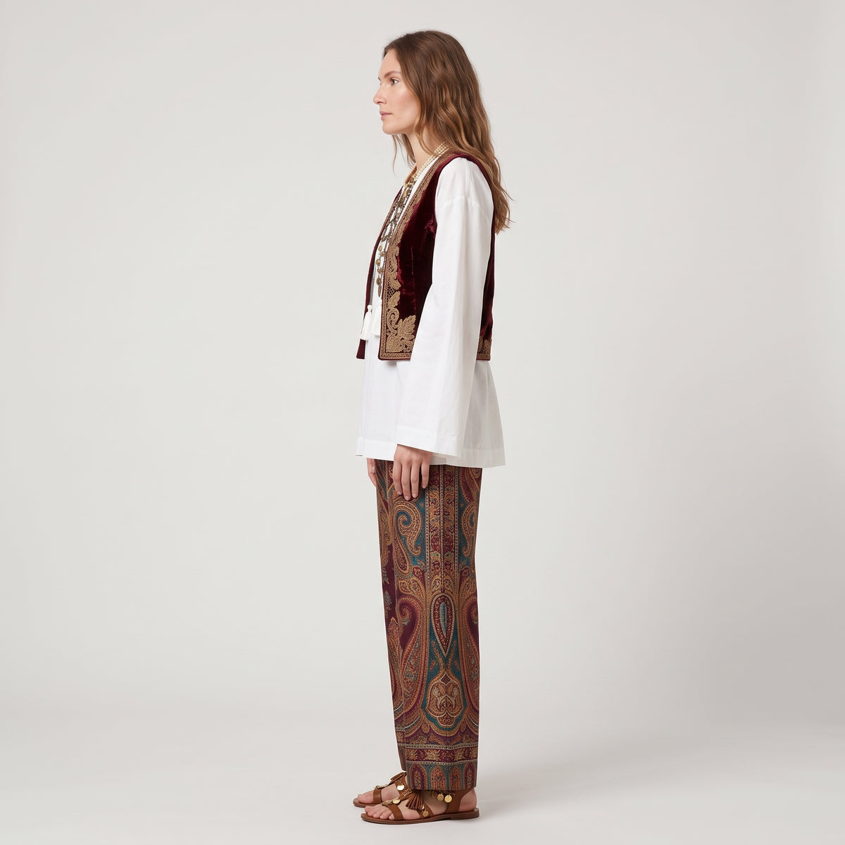 ETRO Lace-Up Embellished White Blouse - view 4