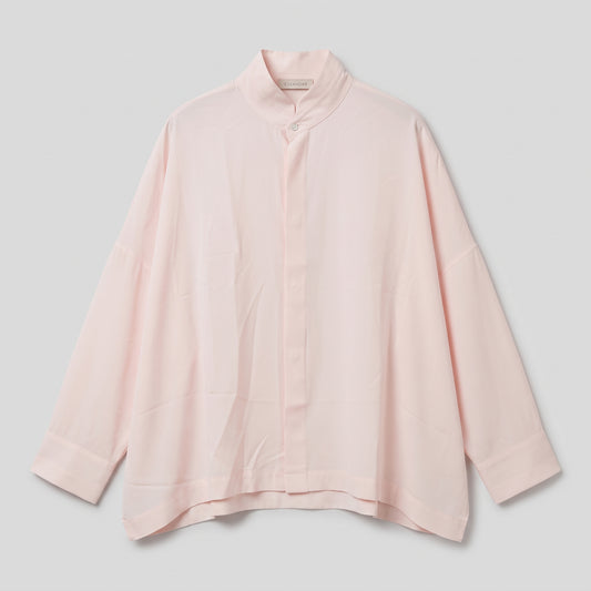 ESKANDAR Oversized Pink Mandarin Collar Shirt