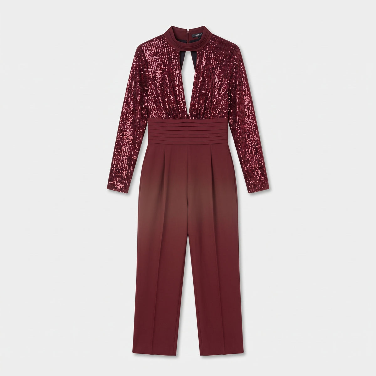 RASARIO Sequin Mock Neck Jumpsuit