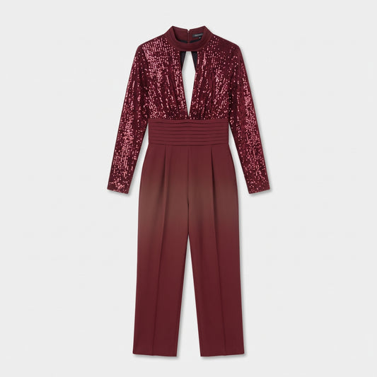 RASARIO Sequin Mock Neck Jumpsuit