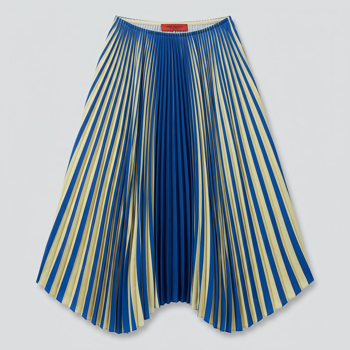 THEBE MAGUGU Pleated Cobalt Midi Skirt