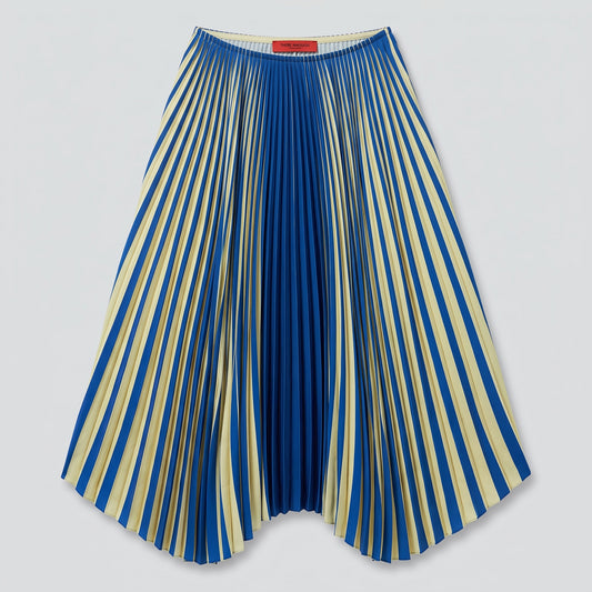 THEBE MAGUGU Pleated Cobalt Midi Skirt