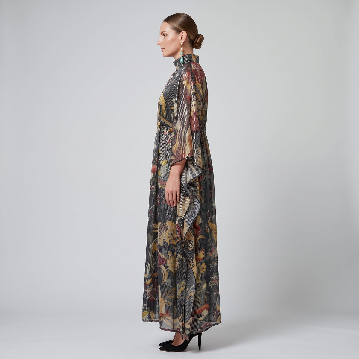 ETRO Printed High-Neck Kaftan Dress - view 3