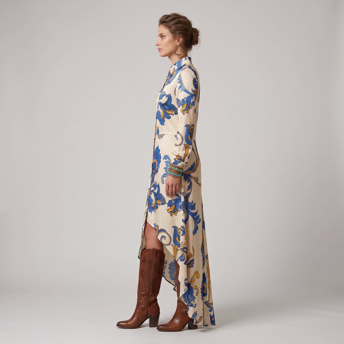 ETRO Baroque Asymmetric Shirt Dress - view 4